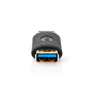 Adaptateur USB-A USB 3.2 Gen 1 USB-A Femelle USB-A Femelle 5 Gbps Plaqué or Anthracite