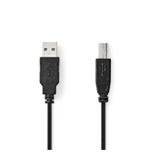Câble USB USB 2.0 USB-A Mâle USB-B Mâle 480 Mbps Plaqué nickel 1.00 m Rond PVC Noir