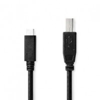 Câble USB USB 2.0 USB-C™ Mâle USB-B Mâle 480 Mbps Plaqué nickel 2.00 m Rond PVC Noir