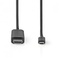 Adaptateur USB USB 3.2 Gen 1 USB-C™ Mâle HDMI™ Connecteur 2.00 m Rond Plaqué nickel PVC Noir