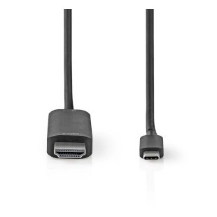 Adaptateur USB USB 3.2 Gen 1 USB-C™ Mâle HDMI™ Connecteur 2.00 m Rond Plaqué nickel PVC Noir