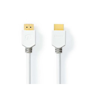 Câble HDMI Haute Vitesse avec ethernet HDMI™ Connecteur HDMI™ Connecteur 4K@60Hz 18 Gbps 1.50 m Rond PVC Blanc