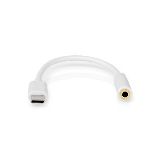 Adaptateur USB USB 2.0 USB-C™ Mâle 3.5 mm Femelle 0.10 m Rond Plaqué nickel PVC Blanc