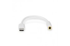 Adaptateur USB USB 2.0 USB-C™ Mâle 3.5 mm Femelle 0.10 m Rond Plaqué nickel PVC Blanc