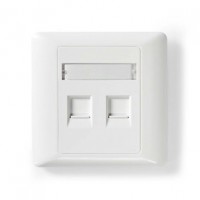 Plaque frontale réseau Keystone Plaque Frontale RJ45 2-Port port(s) ABS Blanc