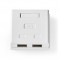 Boîte murale réseau Sur le mur 2-Port port(s) UTP CAT6 Droit Femelle Plaqué or PVC Blanc