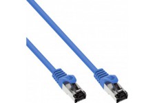 Câbles de patch Inline® S / FTP PIMF CAT.8.1 Halogène gratuit 2000 MHz bleu 0,3m