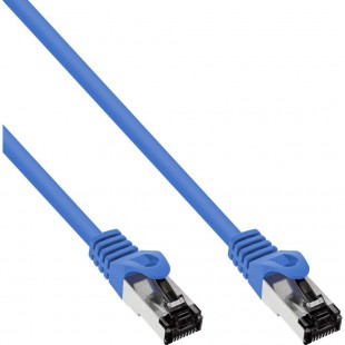 Câbles de patch Inline® S / FTP PIMF CAT.8.1 Halogène gratuit 2000 MHz bleu 0,25m