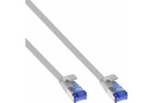 Câble de patch plat Inline®, U / FTP, Cat.6a, TPE sans halogène, gris, 7,5m