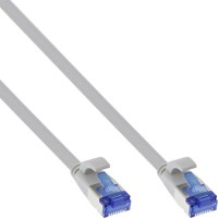 Câble de patch plat en ligne®, u / ftp, cat.6a, TPE sans halogène, gris, 15m