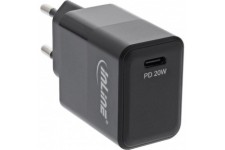 Chargeur PD USB Inline® Single-C USB Type-C, livraison de puissance, 20W, noir