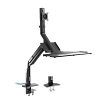 Support de bureau de poste de travail Inline® avec lifting et USB 3.0, mobile, pour clavier, souris et surveillance jusqu'à 81 c