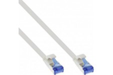 Câble de patch plat Inline®, U / FTP, Cat.6a, TPE sans halogène, blanc, 1,5m