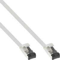 Câble de patch plat Inline®, U / FTP, Cat.8.1, TPE sans halogène, blanc, 0,3m