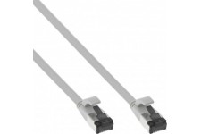 Câble de patch plat Inline®, U / FTP, Cat.8.1, TPE sans halogène, gris, 0,5m