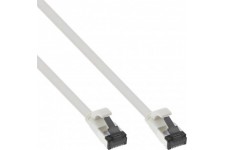 Câble de patch plat Inline®, U / FTP, Cat.8.1, TPE sans halogène, blanc, 0,25m
