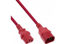 Extension du câble d'alimentation Inline®, C13 à C14, rouge, 0,3 m