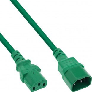 Extension du câble d'alimentation Inline®, C13 à C14, vert, 0,75 m