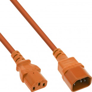 Extension du câble d'alimentation Inline®, C13 à C14, Orange, 1M