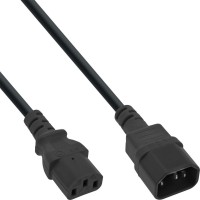 Câble d'alimentation Inline® 3 broches IEC C13 à C14 mâle à femelle noire 0,75 m