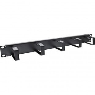 Panneau de gestion des câbles en ligne de 19 ", 5 petits supports, Ral9005, noir