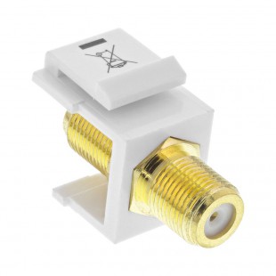 Adaptateur d'installation de Keystone, couplage de connexion pour câble satellite, 2x s-sockts, blanc