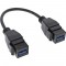 Câble adaptateur Keystone INLINE® USB 3.2 GEN1 2X, 2x USB A Keystone Socket, 0,2 M