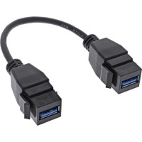 Câble adaptateur Keystone INLINE® USB 3.2 GEN1 2X, 2x USB A Keystone Socket, 0,2 M