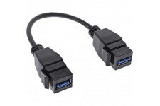 Câble adaptateur Keystone INLINE® USB 3.2 GEN1 2X, 2x USB A Keystone Socket, 0,2 M