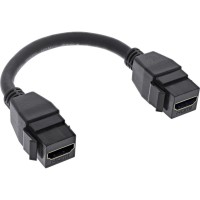 Câble Keystone INLINE® HDMI 2X 4K / 30Hz, HDMI une femme / femelle, noir, 0,2 m