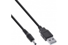 Câble adaptateur d'alimentation USB INLINE® USB, USB A Male Plug To DC Plug 3,5x1,35 mm, noir, 2M