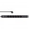 Stand de socket Inline® 19 ", contact de protection à 6 voies, sans commutateur, 2m, noir