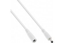 Câble d'extension DC Inline®, Plug DC Male / Femme 4.0x1,7 mm, blanc, 2m