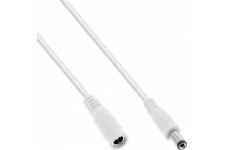 Câble d'extension DC Inline®, Plug DC Male / Femme 5.5x2.1mm, blanc, 0,5m