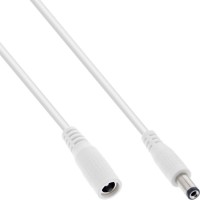 Câble d'extension DC Inline®, bouchon DC Male / femelle 5.5x2.1mm, blanc, 1m