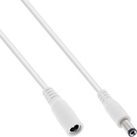 Câble d'extension DC Inline®, bouchon DC Male / femelle 5.5x2.1mm, blanc, 2m