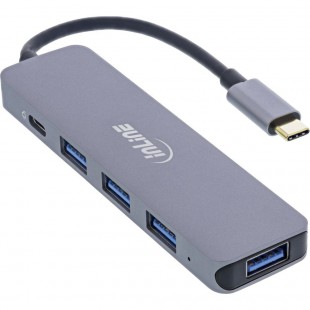 INLINE® USB 3.2 Type-C Multi Hub (4x USB-A 5 Go / s + USB Type-C (données / PD 87W), OTG, boîtier en aluminium