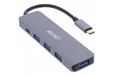 INLINE® USB 3.2 Type-C Multi Hub (4x USB-A 5 Go / s + USB Type-C (données / PD 87W), OTG, boîtier en aluminium