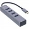 HUB INLINE® USB 3.2 Gen.1 Type C (4x USB-A 5 Gbps), OTG, boîtier en métal