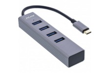 HUB INLINE® USB 3.2 Gen.1 Type C (4x USB-A 5 Gbps), OTG, boîtier en métal