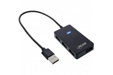 HUB INLINE® USB 2.0 à 4 ports, mâle de type A à 4x Femelle de type A, noir, 30 cm