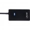 HUB INLINE® USB 2.0 à 4 ports, mâle de type A à 4x Femelle de type A, noir, 30 cm