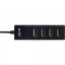 HUB INLINE® USB 2.0 à 4 ports, mâle de type A à 4x Femelle de type A, noir, 30 cm, conception mince