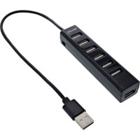 HUB INLINE® USB 2.0 à 7 ports, mâle de type A à 7x Femme de type A, noir