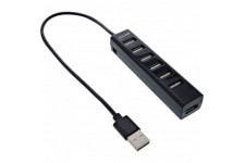 HUB INLINE® USB 2.0 à 7 ports, mâle de type A à 7x Femme de type A, noir