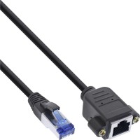 Extension intégrée du câble de patch Inline®, S / FTP (PIMF), cat.6a, sans halogène, cuivre, noir, 5m