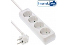 Inline® Power Strip Type F allemand 4 port + Lock de sécurité pour enfants blanc 3M