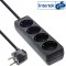 Inline® Power Strip Type F allemand 4 port + Lock de sécurité enfant Black 3M