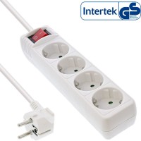 Type de bande d'alimentation Inline® Fle allemand 4 port avec commutateur + verrouillage de sécurité pour enfants blanc 3M
