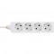 Inline® Power Strip Type F allemand 4 port + Lock de sécurité enfant blanc 5m